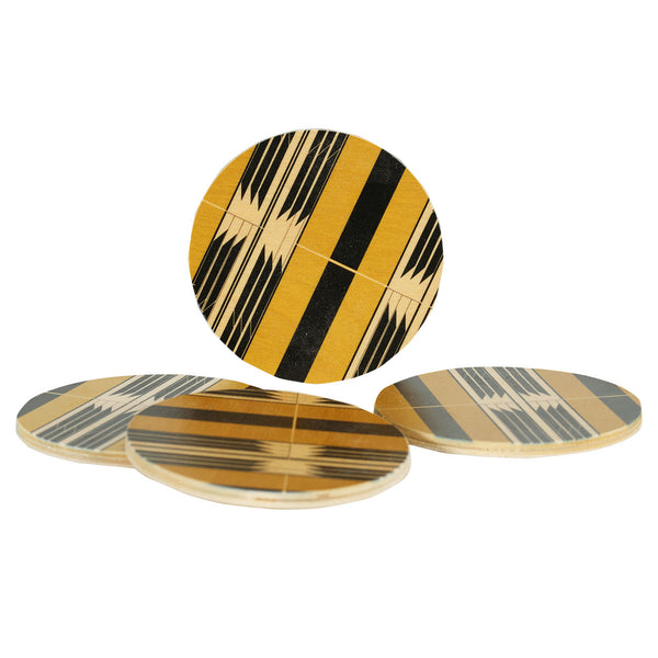 Blake vibrant yellow coasters, set of four