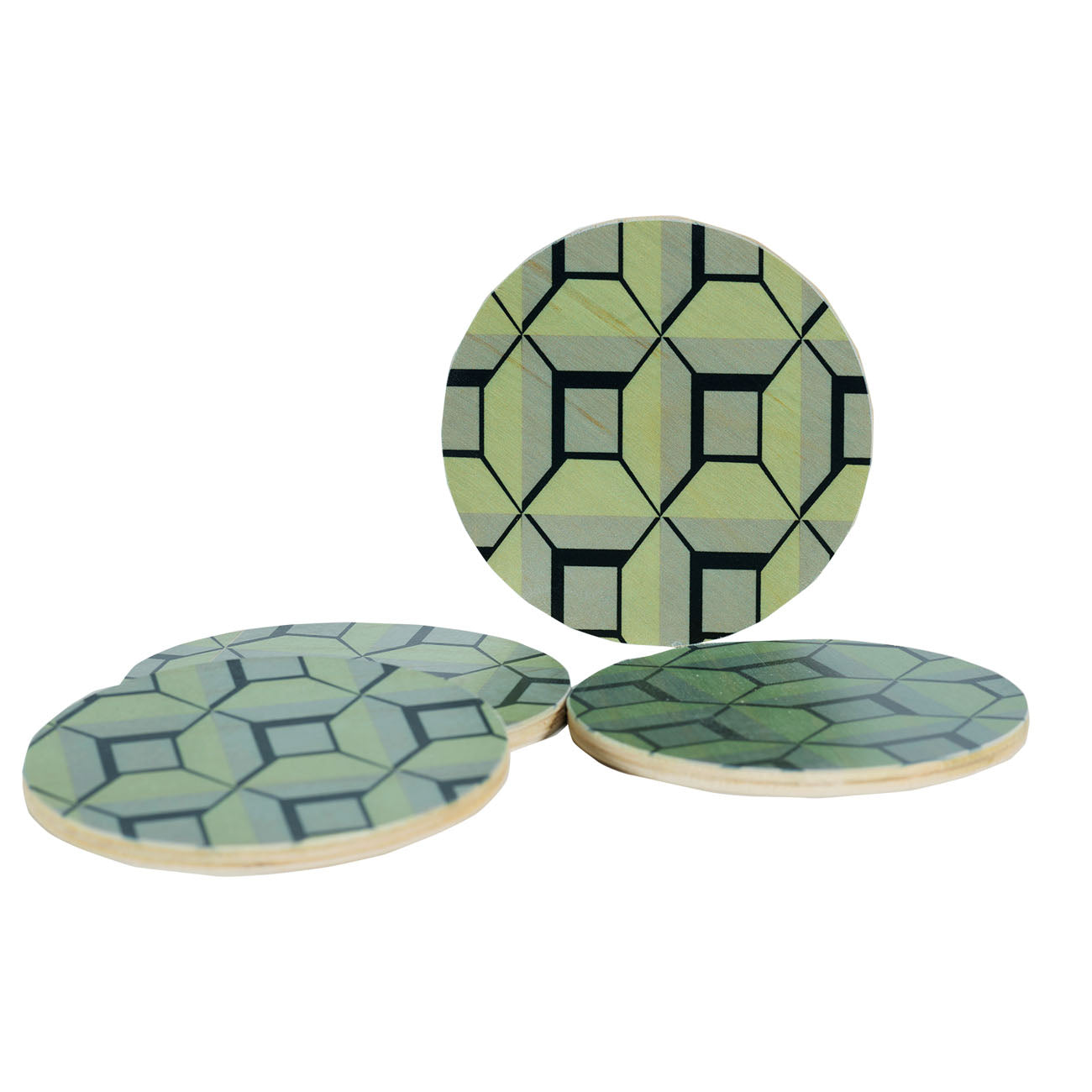 grid azure coasters, set of four