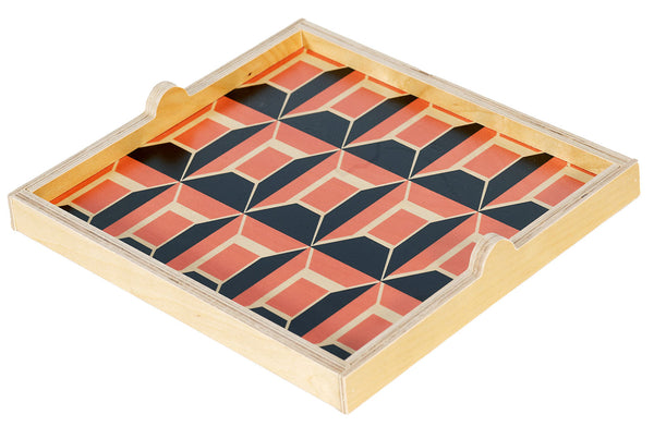 grid salmon square tray