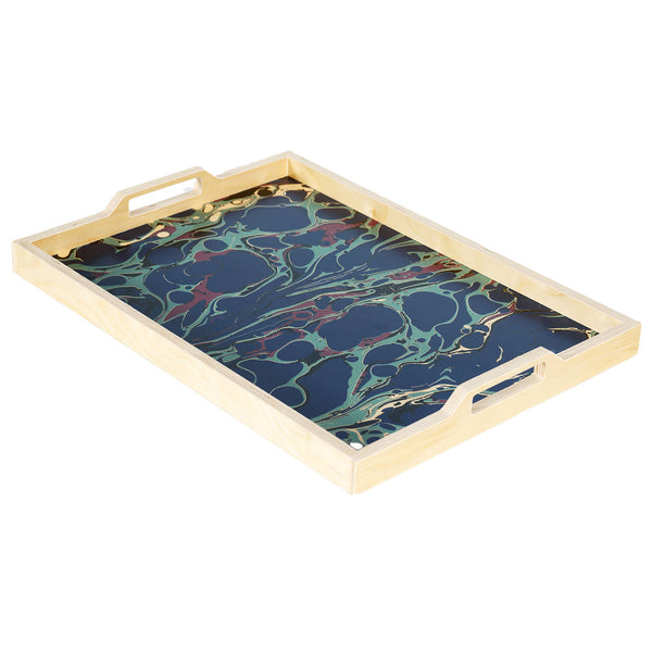 olio azure serving tray