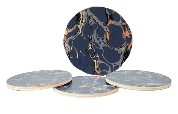 olio navy coasters, set of four