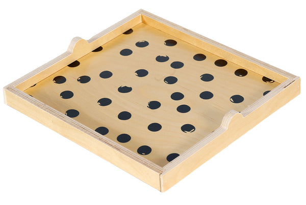 natural polka dot square tray