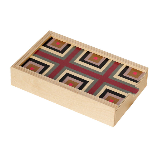 Squaresville maroon domino set