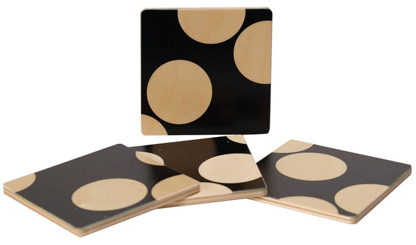 Negative dot coasters, set of four