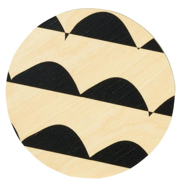 curves black coasters, set of four