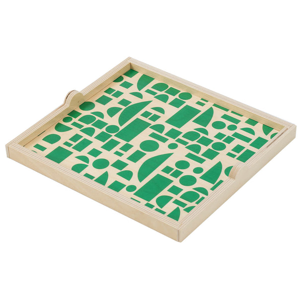 green blocks square tray