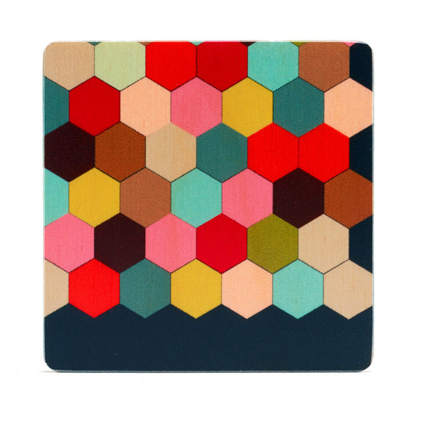 honeycomb coasters, set of four