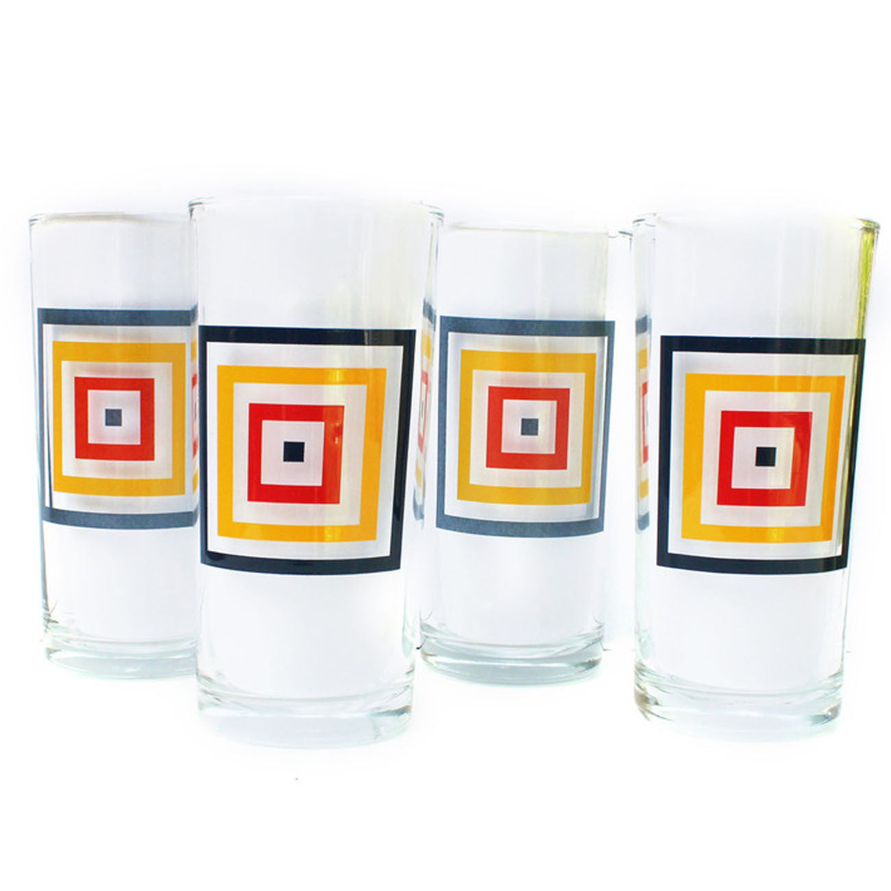 squaresville drikning glasses, set of four