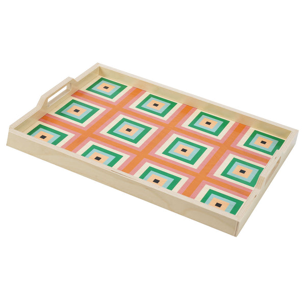 squaresville rust serving tray