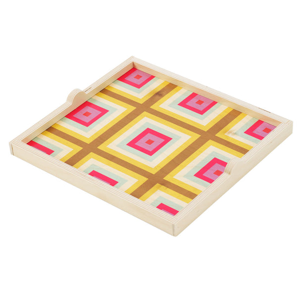 squaresville yellow square tray