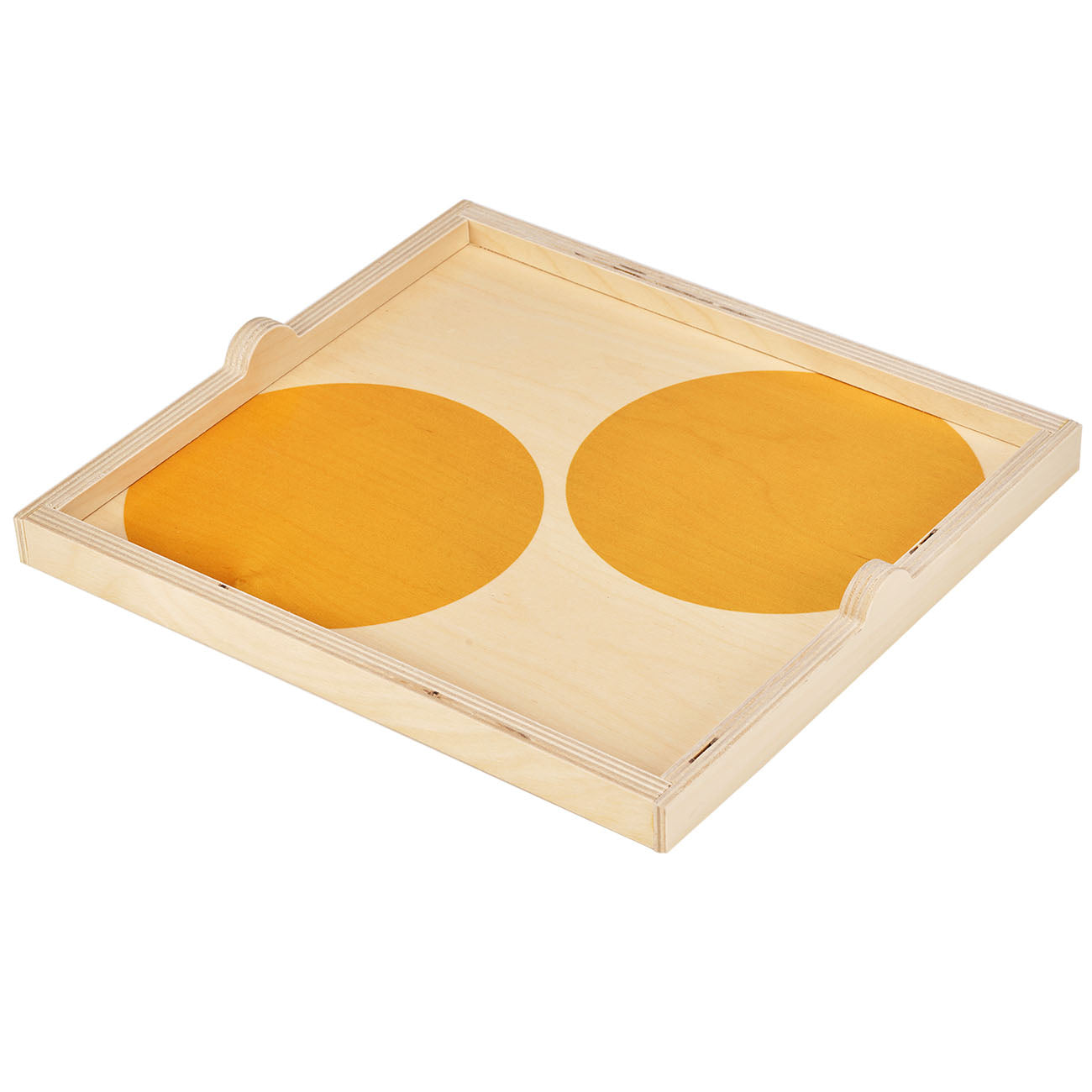 yellow dot square tray