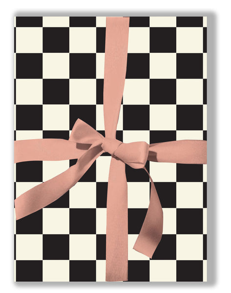 Checker black wrapping paper