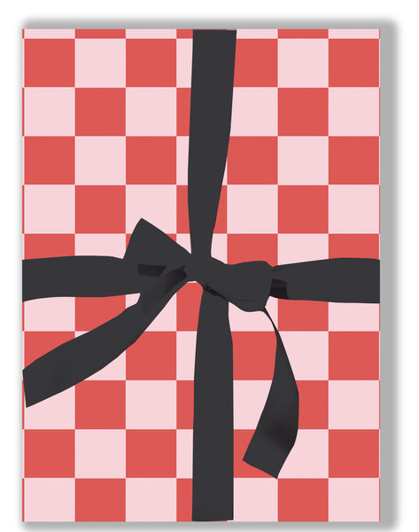 Checker hot pink wrapping paper