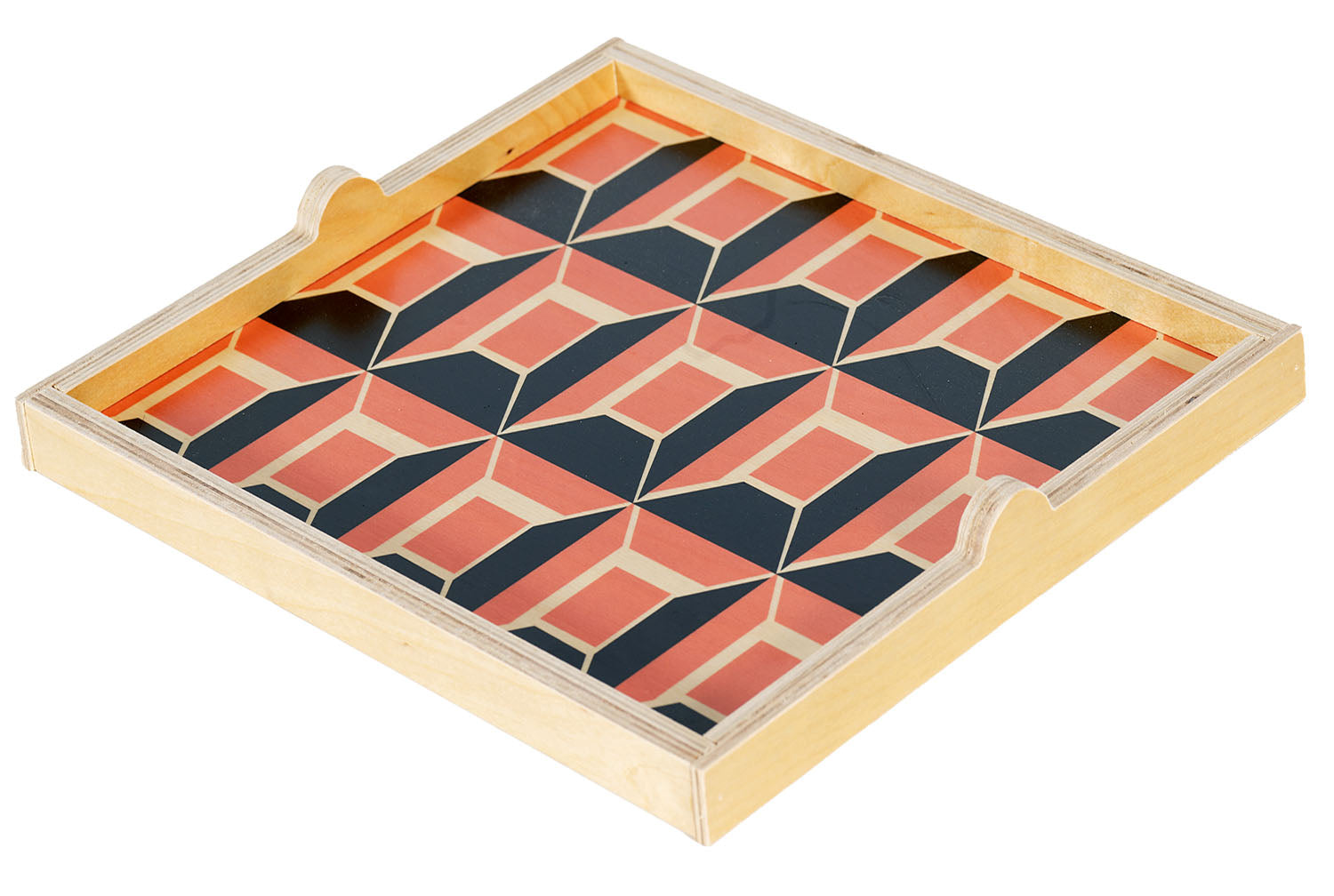 grid salmon square tray