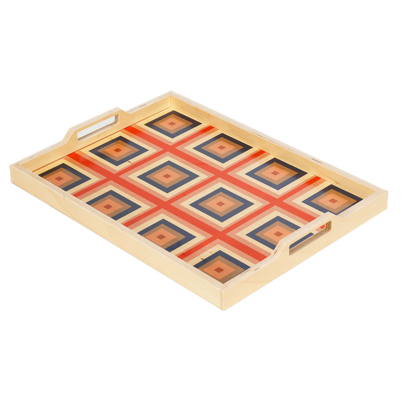 Squaresville peach serving tray