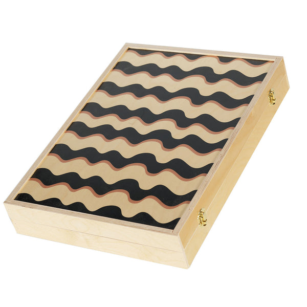 wavy tabletop backgammon set