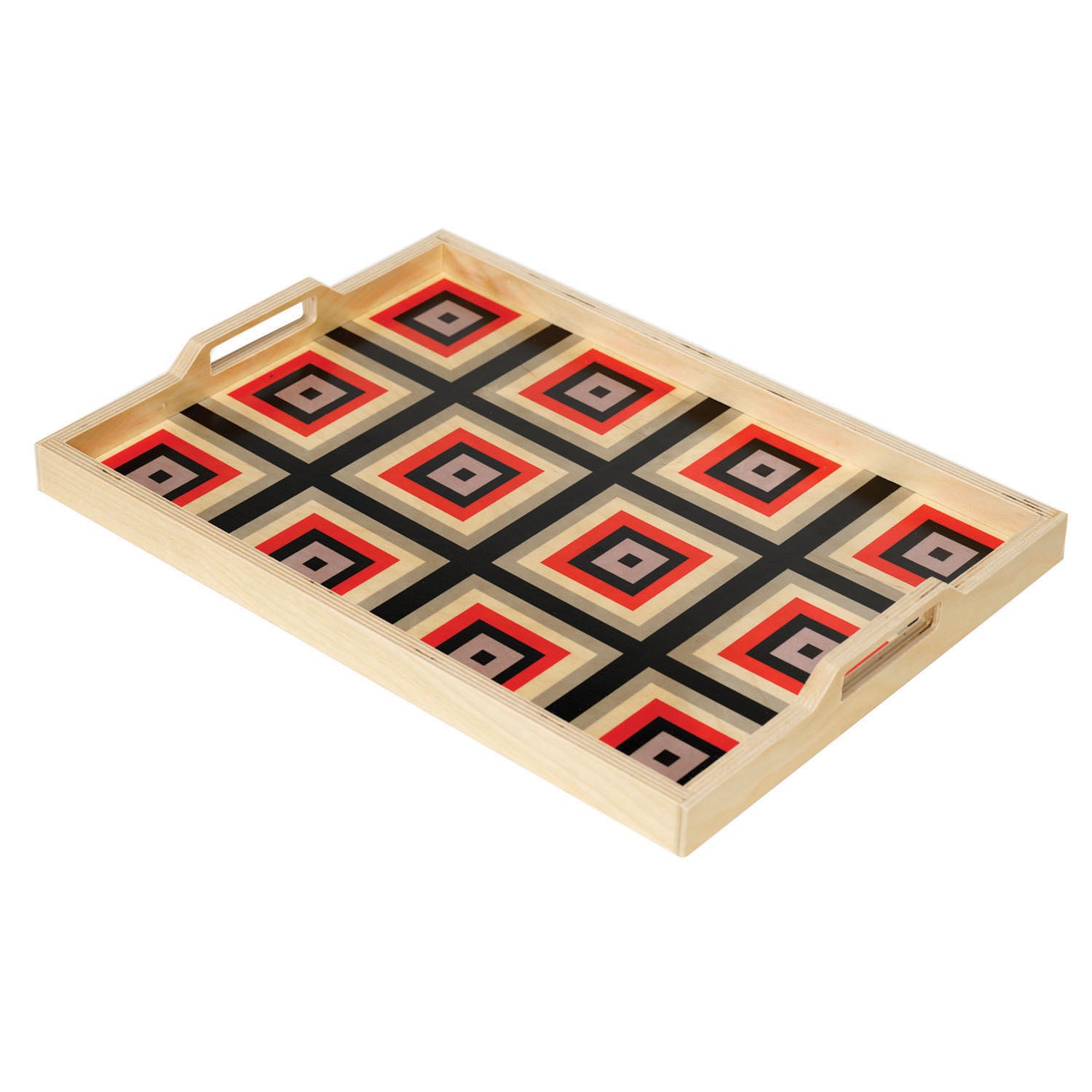 Squaresville Red Serving Tray