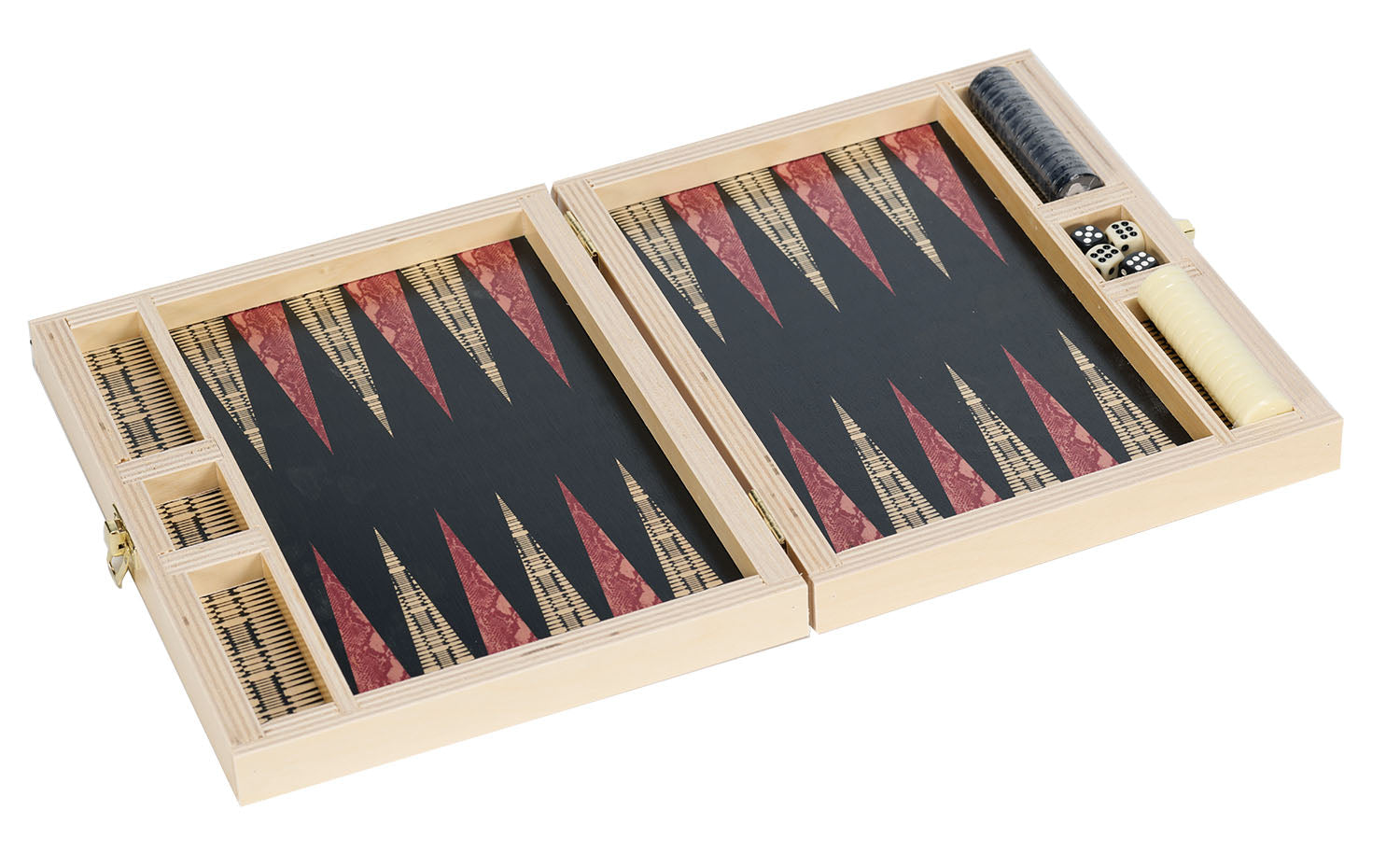 Snakeskin mauve travel backgammon