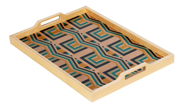 Shareen grey/teal serving tray