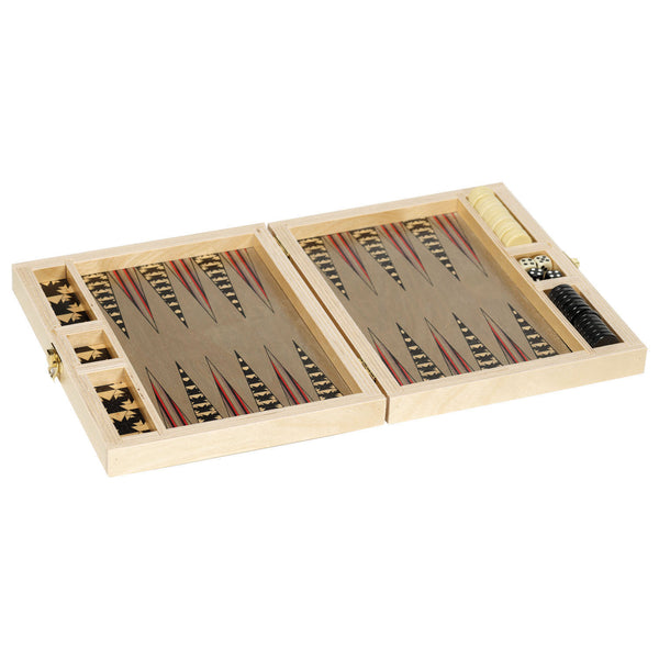 Squaresville Red Travel Backgammon Set