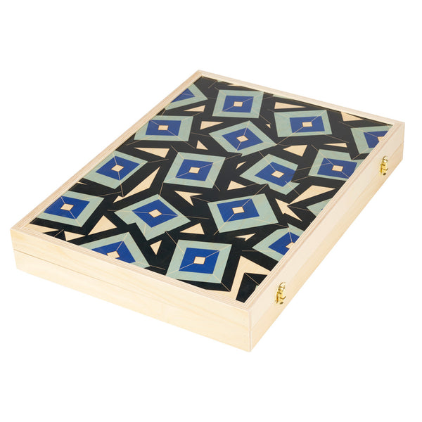 alma blue tabletop backgammon