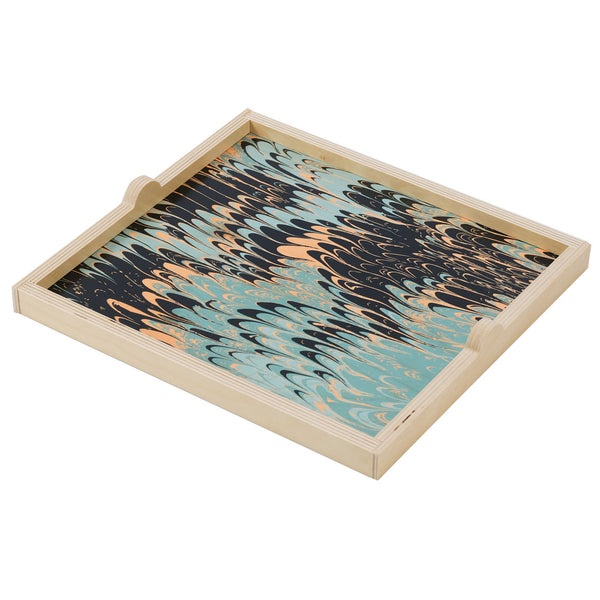 seafoam marble square tray