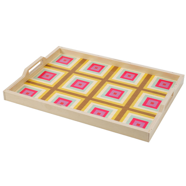 squaresville yellow serving tray