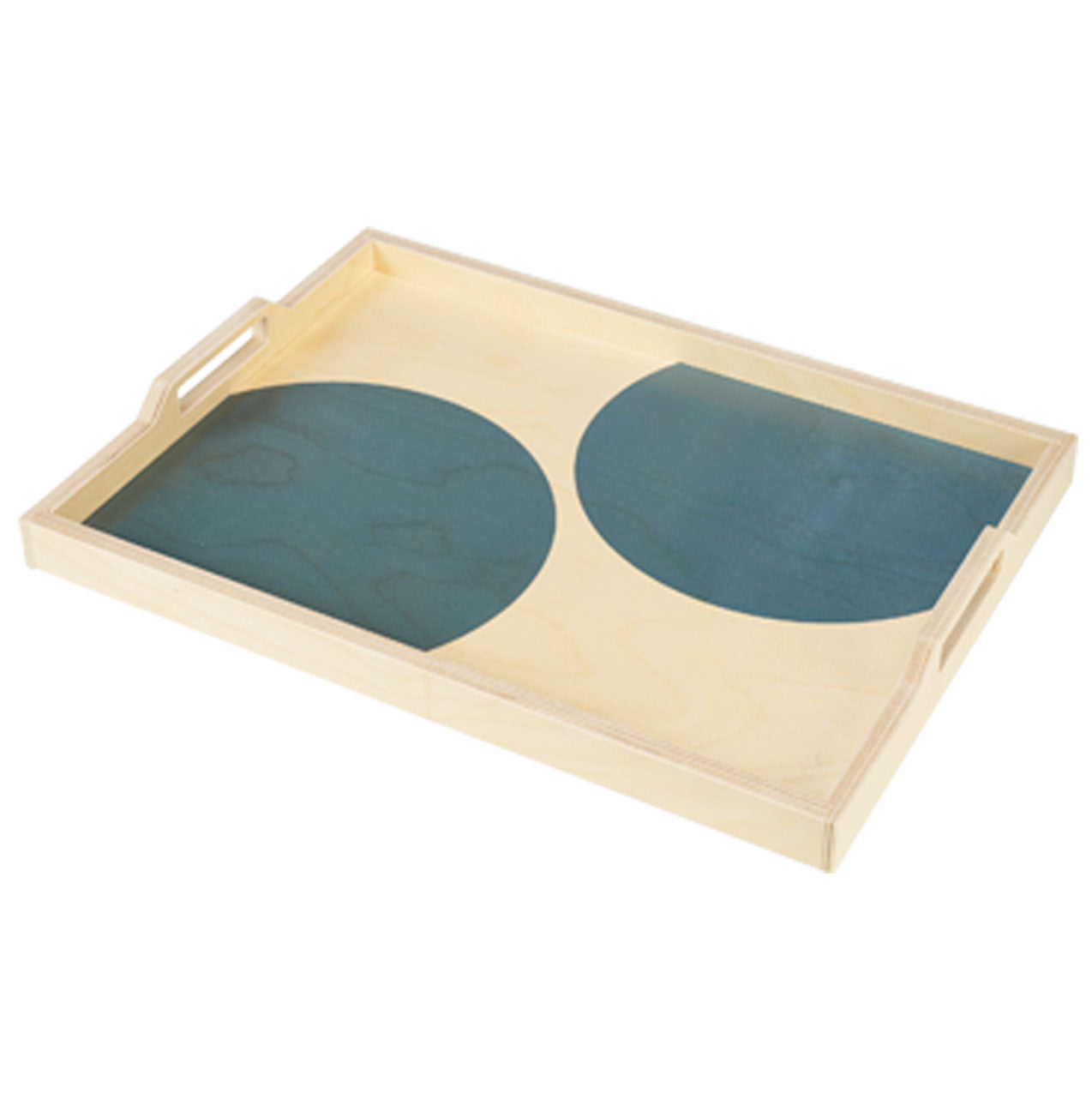 teal dot serving tray