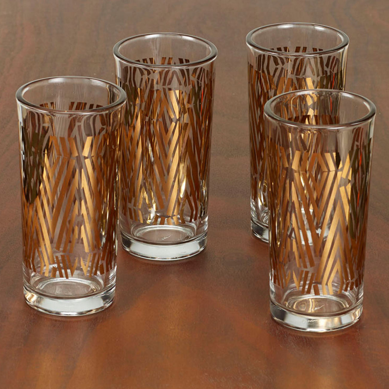 zuzu metallic glasses, set of four