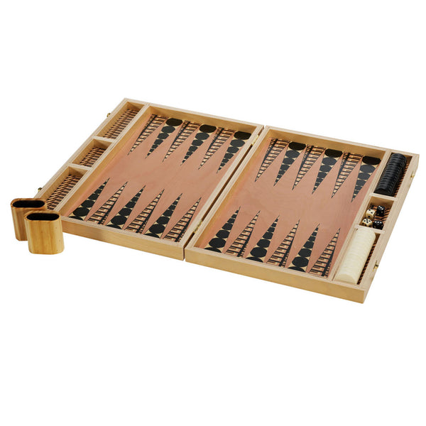 black dot tabletop backgammon set