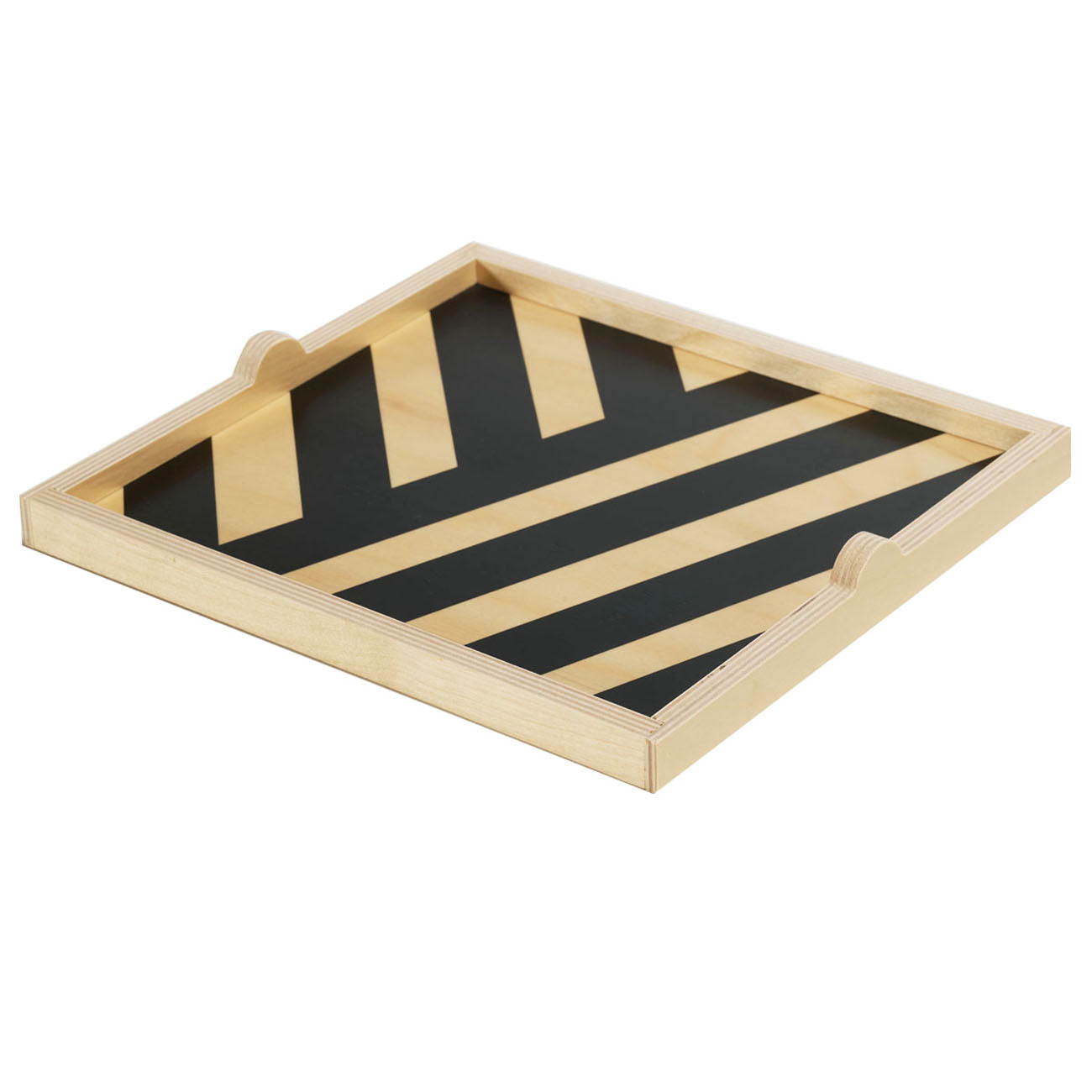 black stripe square tray