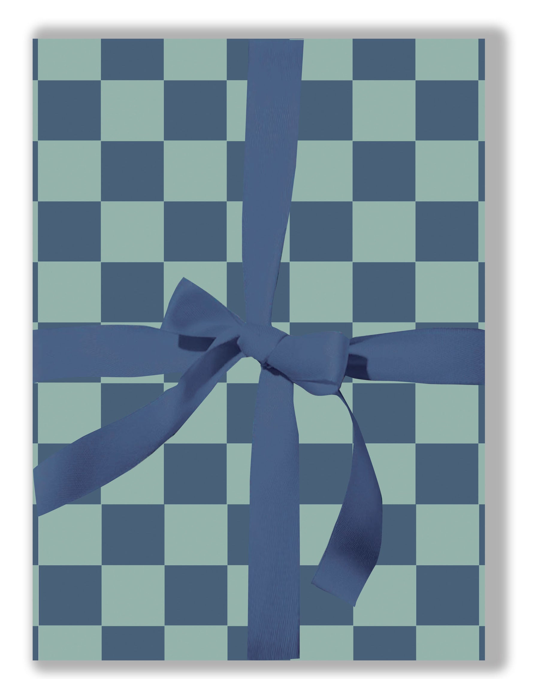 Checker teal wrapping paper