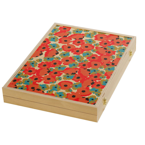 poppy red tabletop backgammon